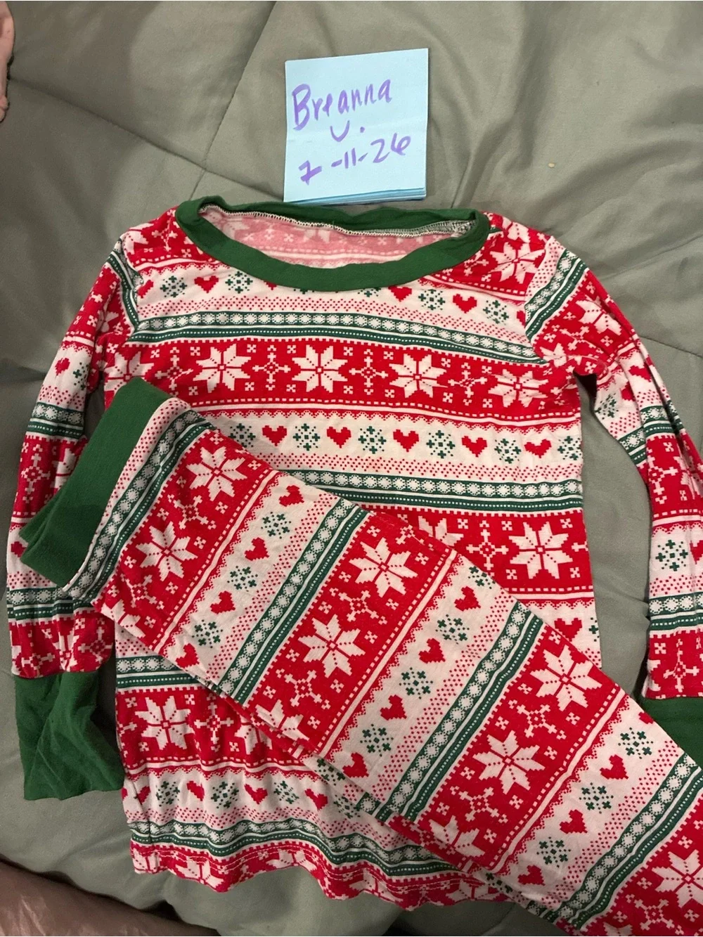 Holiday Fair Isle Kids Pajama Set - Red & Green